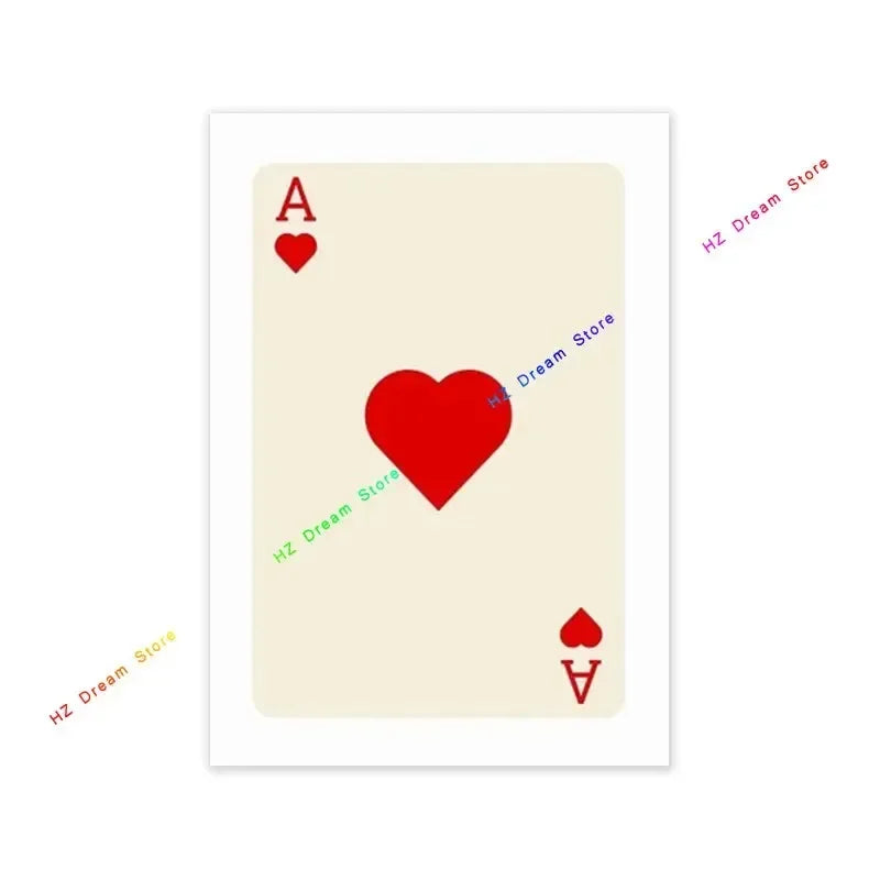 Trendy Retro Colorful Ace Card Lucky You Canvas Wall Art Print