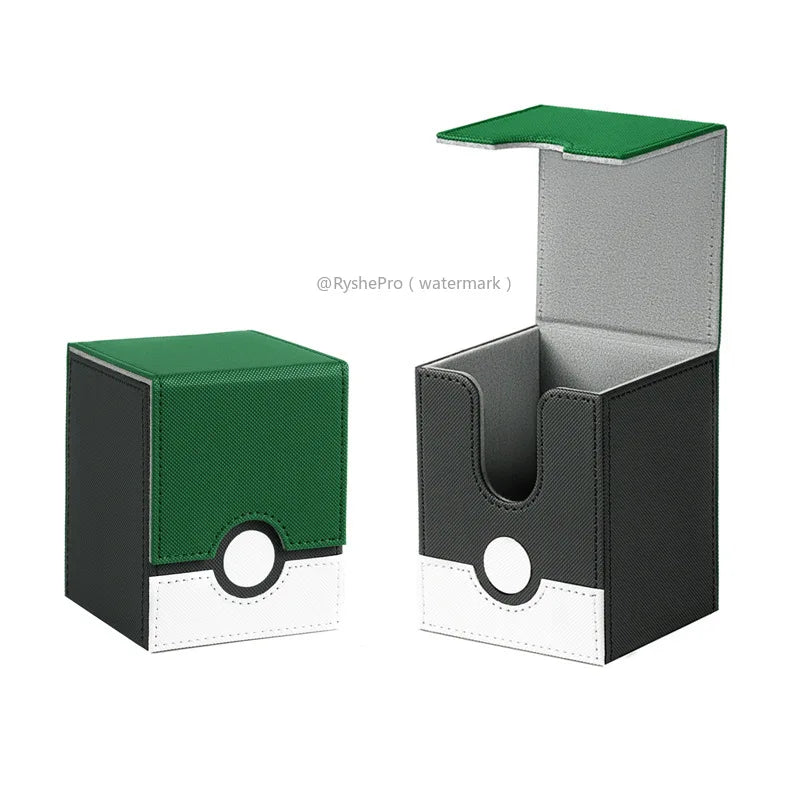 Pokémon-Inspired Leather Card Deck Box – Holds 100+ Sleeved Cards