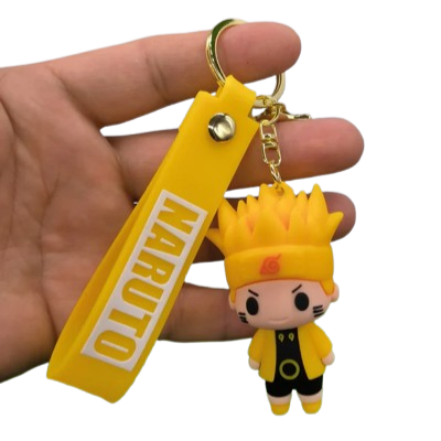Naruto Uzumaki PVC Keychain – 2″ Nine-Tails Chakra Mode Mini Figure Pendant
