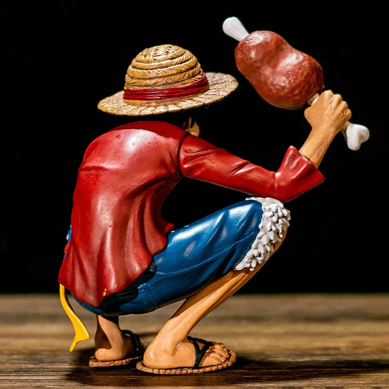 5.9" Luffy Figure – One Piece PVC Squatting Pose Statue