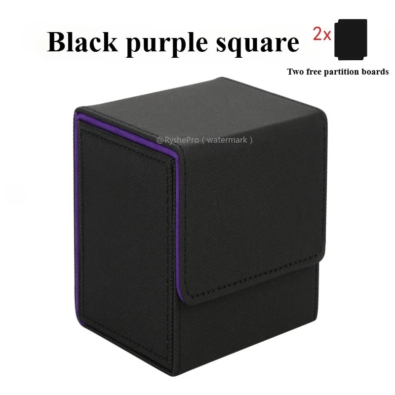 Vertical PU Leather Card Deck Box – Fits 100+ Sleeved Cards with 2 Dividers