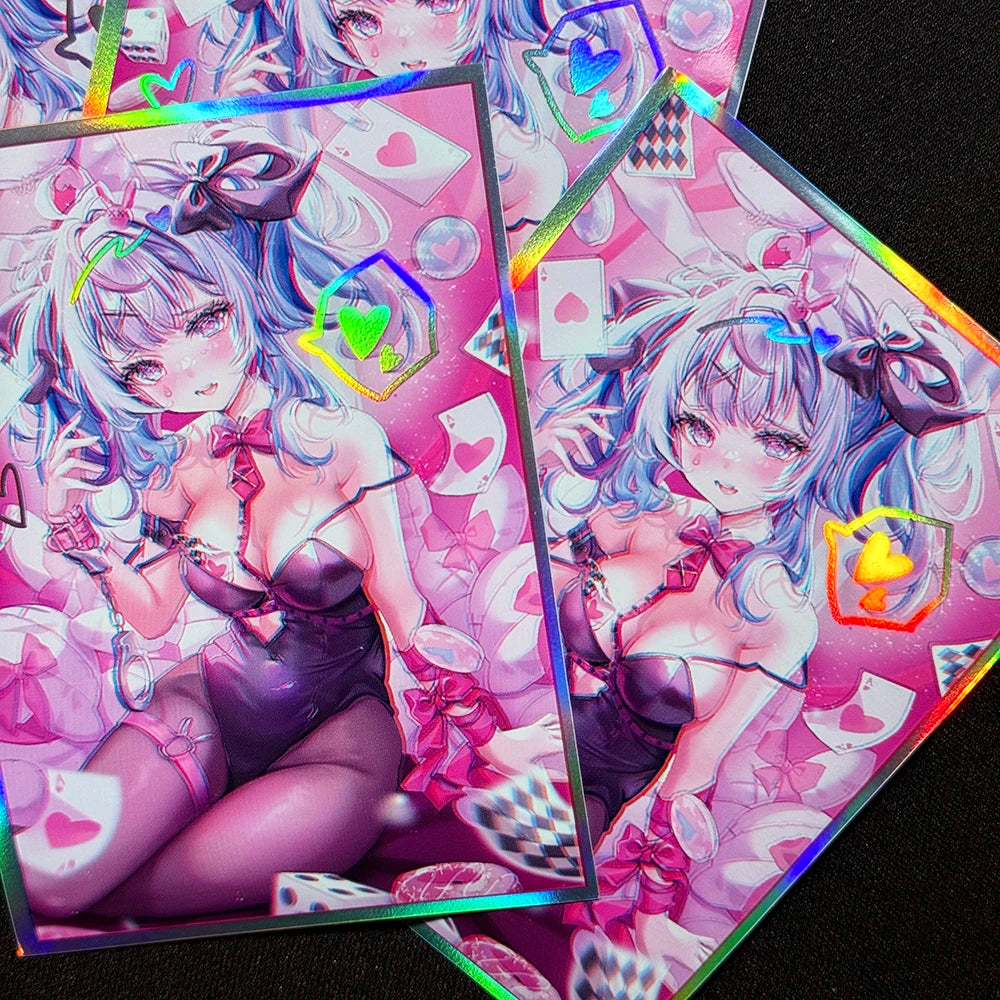 Bunny Girl Anime Card Sleeves – 60PCS Holographic Foil Protectors