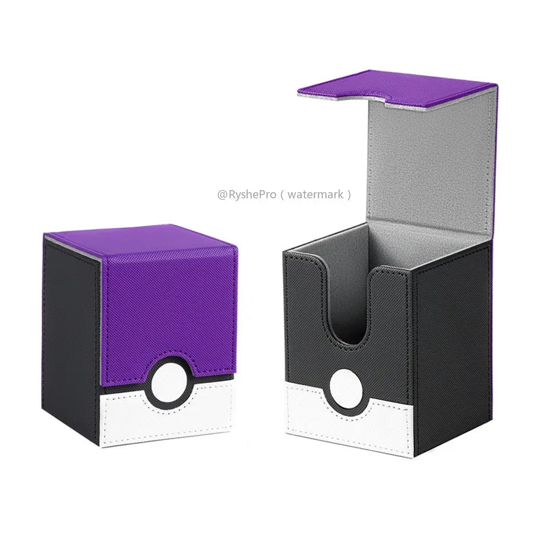 Pokémon-Inspired Leather Card Deck Box – Holds 100+ Sleeved Cards