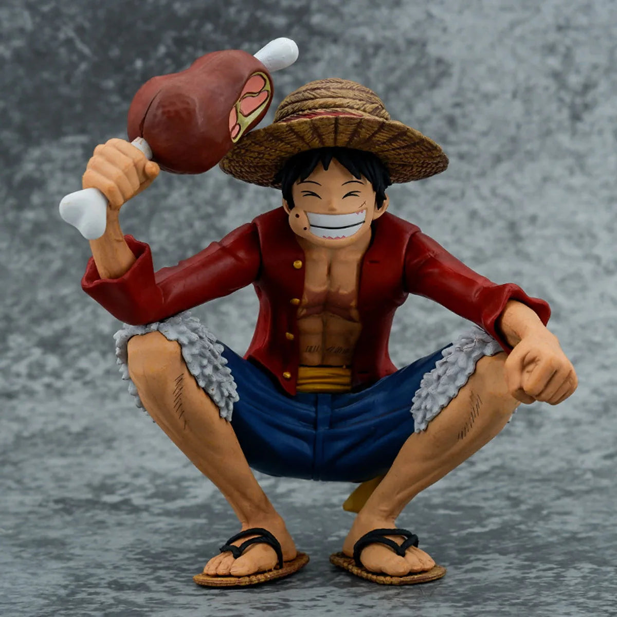 5.9" Luffy Figure – One Piece PVC Squatting Pose Statue