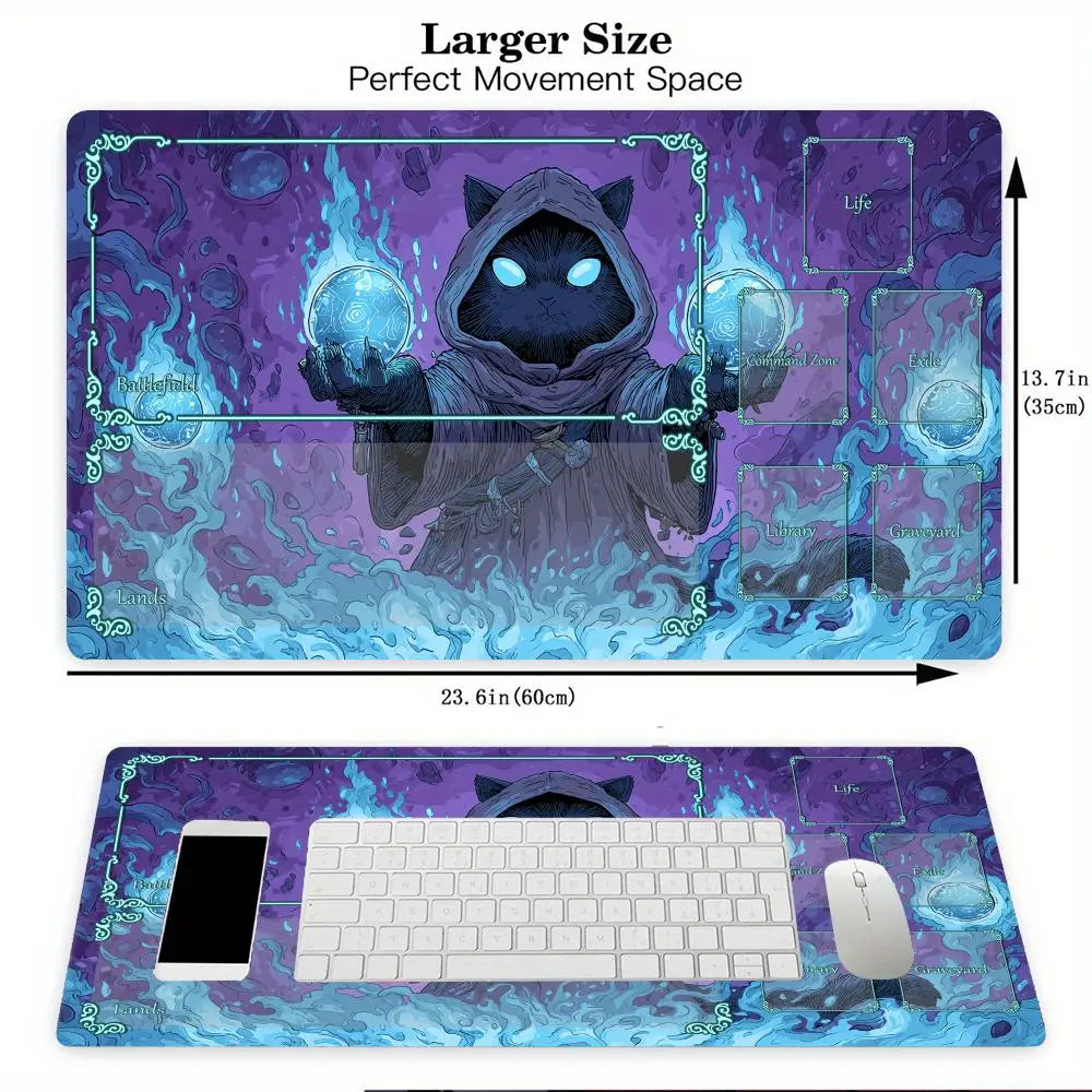 Magic Card Playmat Purple Cat Gaming Mat MTG TCG Commander Battle