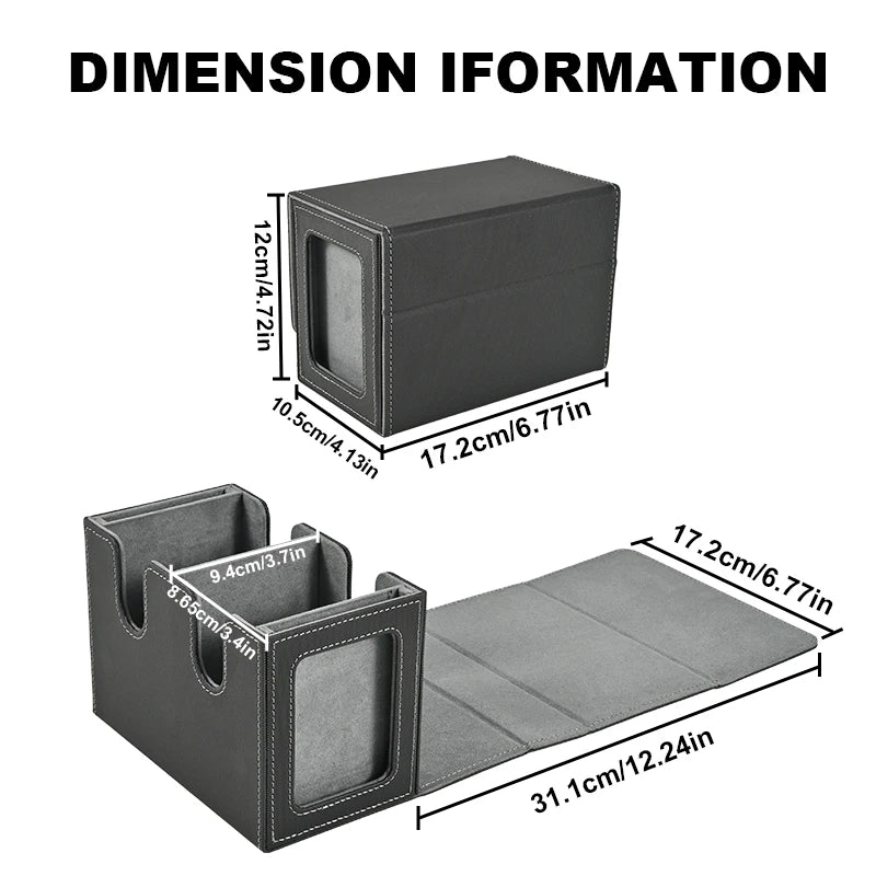 Dual-Commander MTG Magnetic Deck Box – 140+ Card Capacity w/ Twin Display Windows & Removable Trays