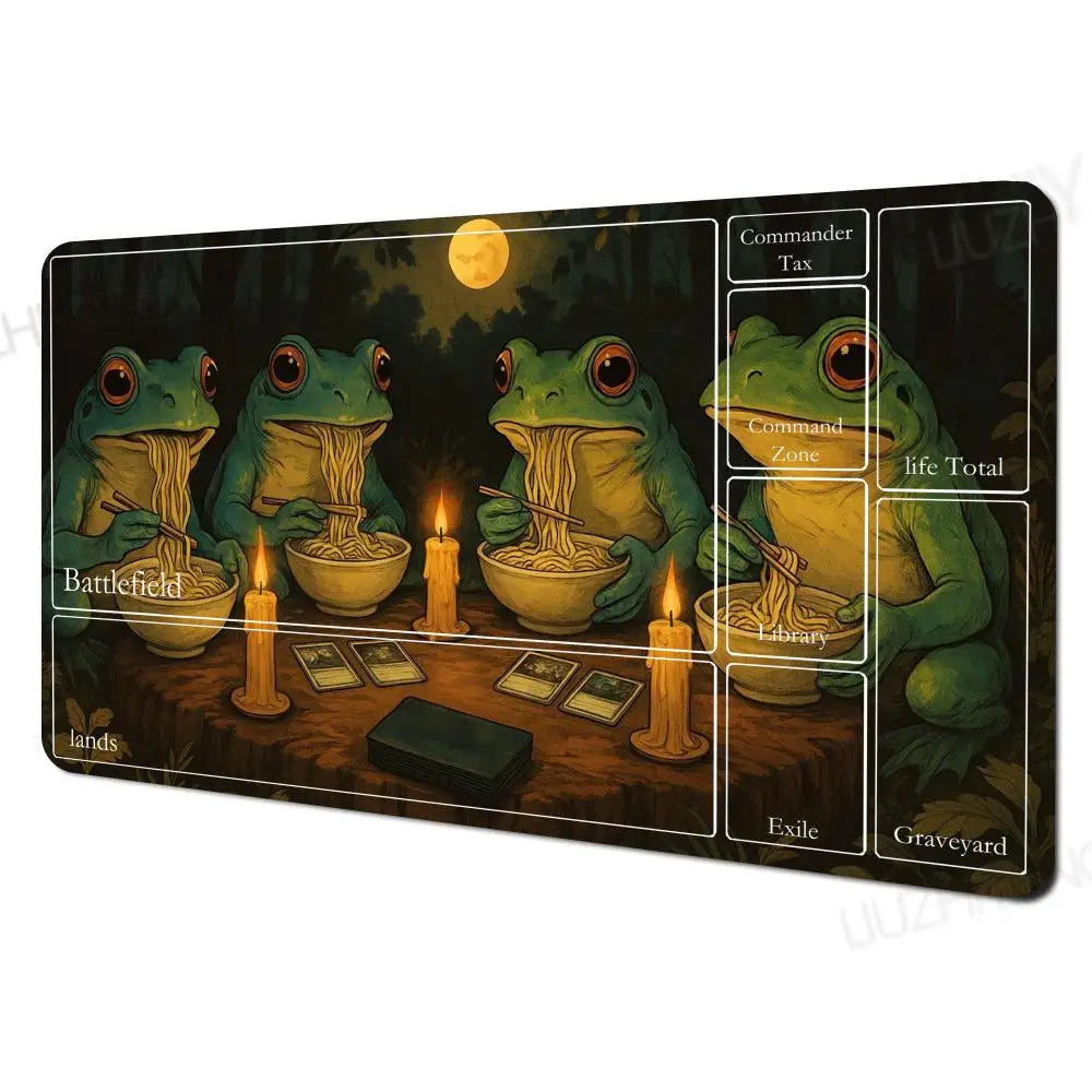 Frog Wizard Mouse Pad Magic Zones Game Mat for MTG TCG Card Battle
