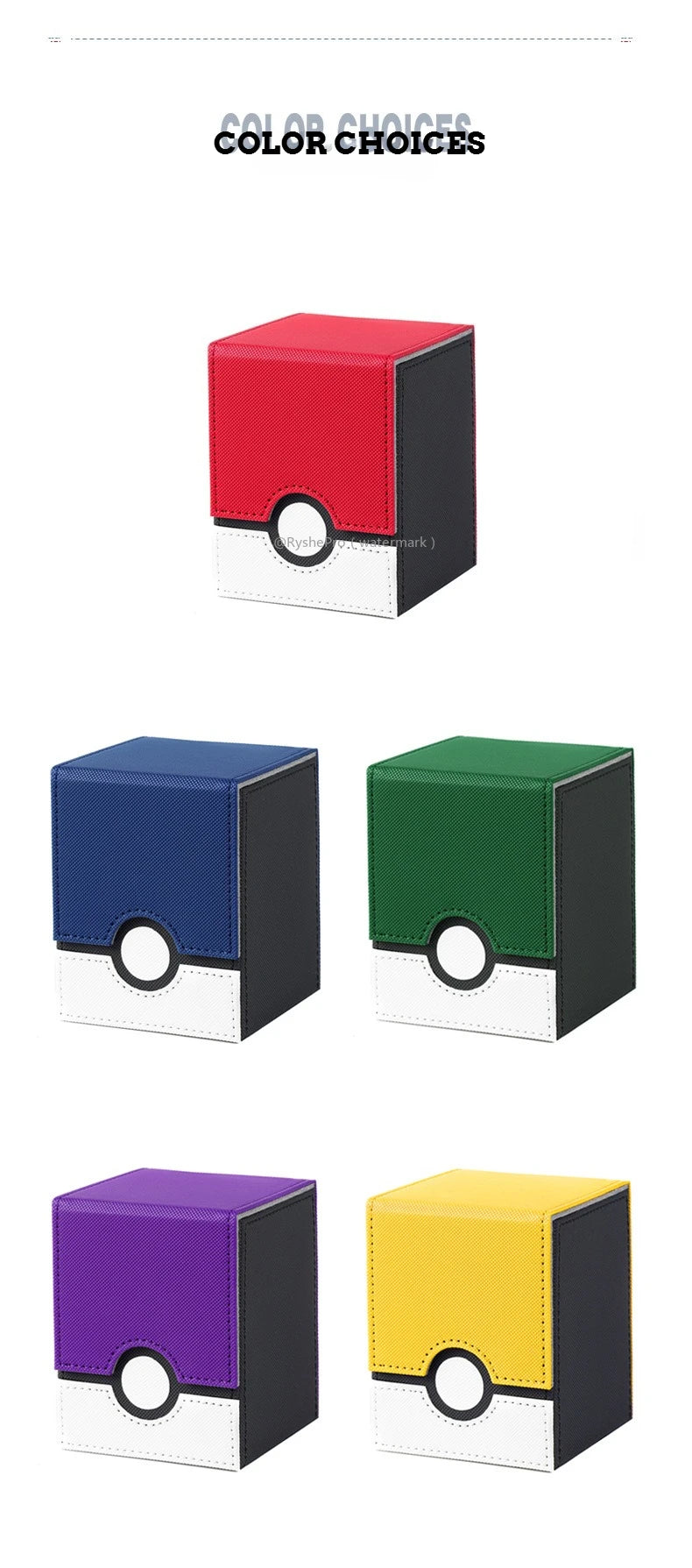 Pokémon-Inspired Leather Card Deck Box – Holds 100+ Sleeved Cards