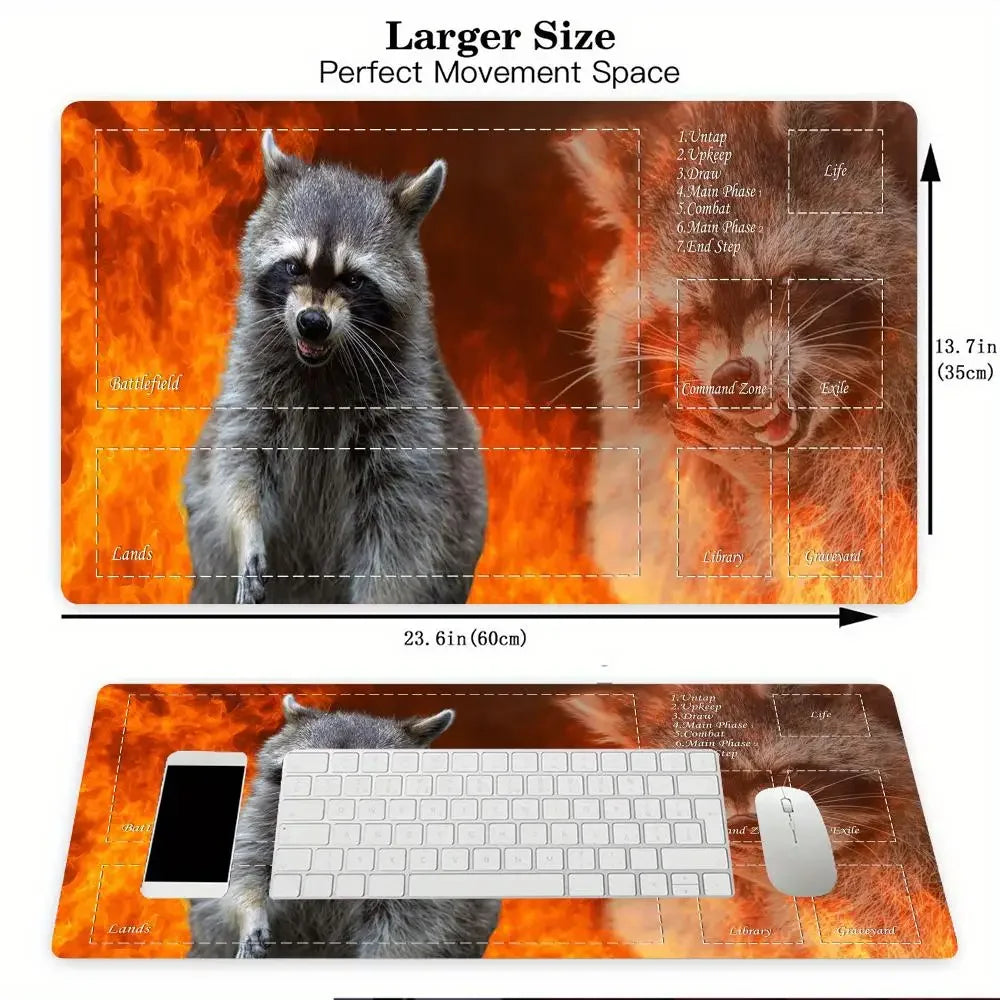 Magic Playmat Funny Cat Design Gaming Mat Anti-Slip Mousepad