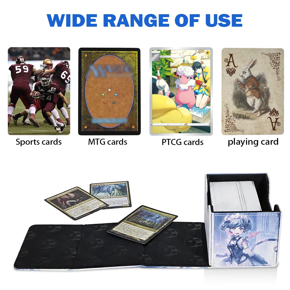 Anime Card Deck Box for YGO MTG 100 Card Storage PU Leather Case