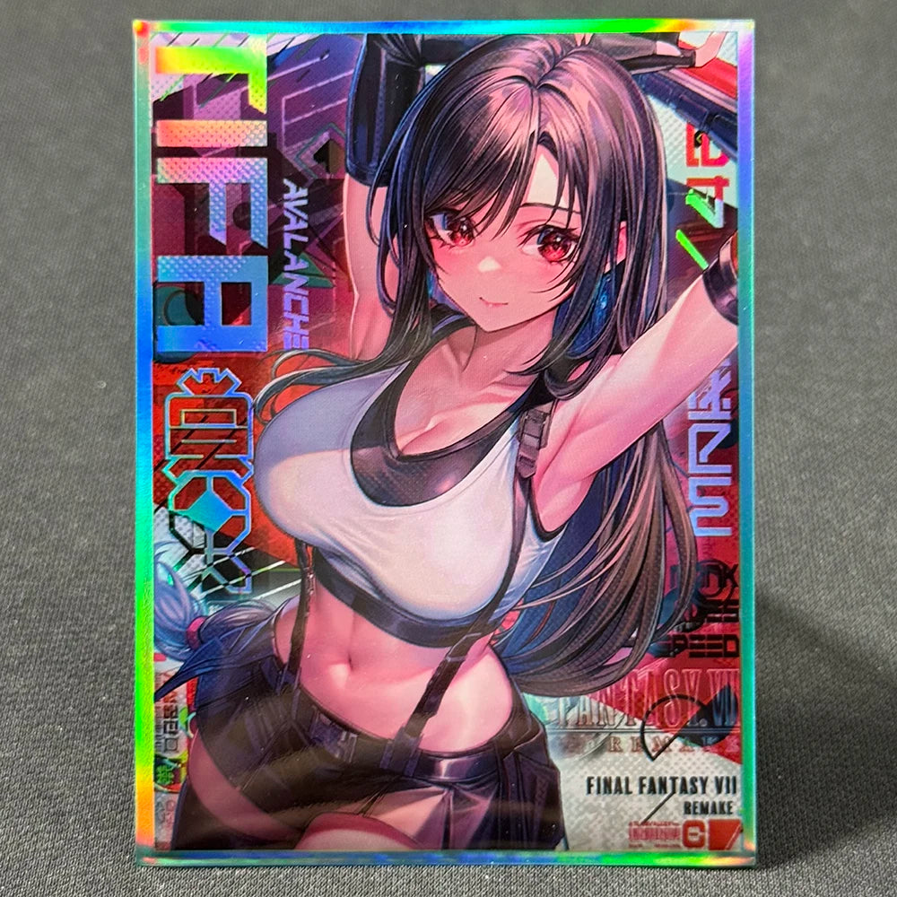 Tifa Lockhart Holographic Card Sleeves – 60PCS Anime Foil Protectors