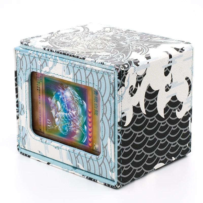 Red Storm Dragon Deck Box PU Leather TCG Case with Dice Tray YuGiOh