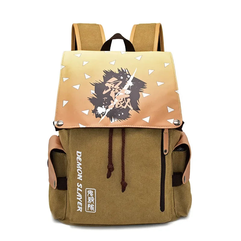 Demon Slayer Canvas Backpack Nezuko Tanjirou Zenitsu Giyuu Schoolbag Gift