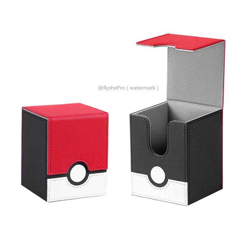 Pokémon-Inspired Leather Card Deck Box – Holds 100+ Sleeved Cards