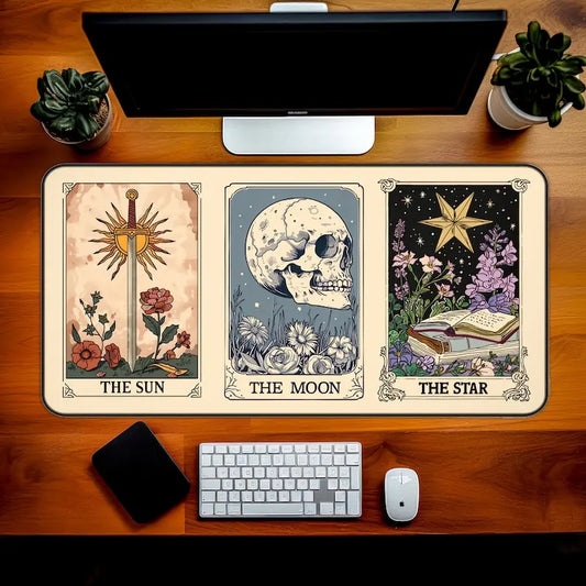 **** Tarot Cards Desk Mat Sun Moon Star Boho Gaming Mouse Pad Office Rug
