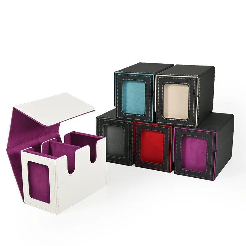 Dual-Commander MTG Magnetic Deck Box – 140+ Card Capacity w/ Twin Display Windows & Removable Trays