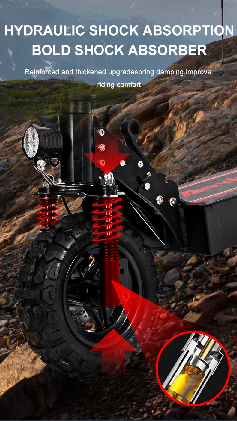 Arwibon Q30 Adult Electric Scooter 2500W 30MPH 48V16AH 11" Off-Road Folding E-Scooter