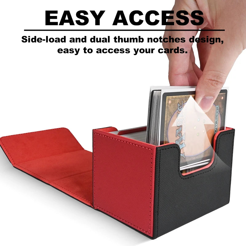 PU Leather Card Deck Box – Fits 120+ Sleeved TCG Cards | Strong Magnetic Closure