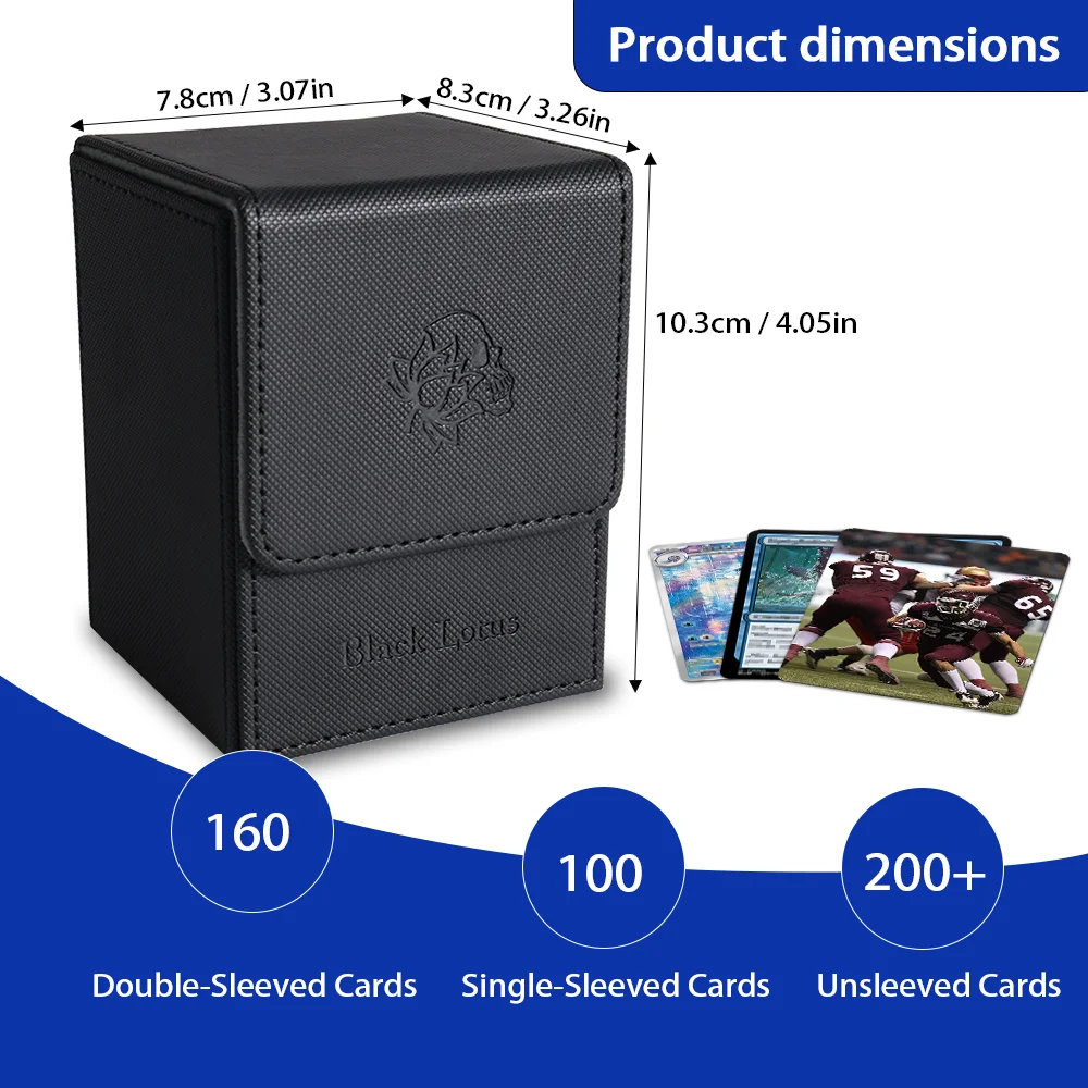 PU Leather Magnetic Deck Box – Fits 100+ Sleeved Cards for MTG/PTCG