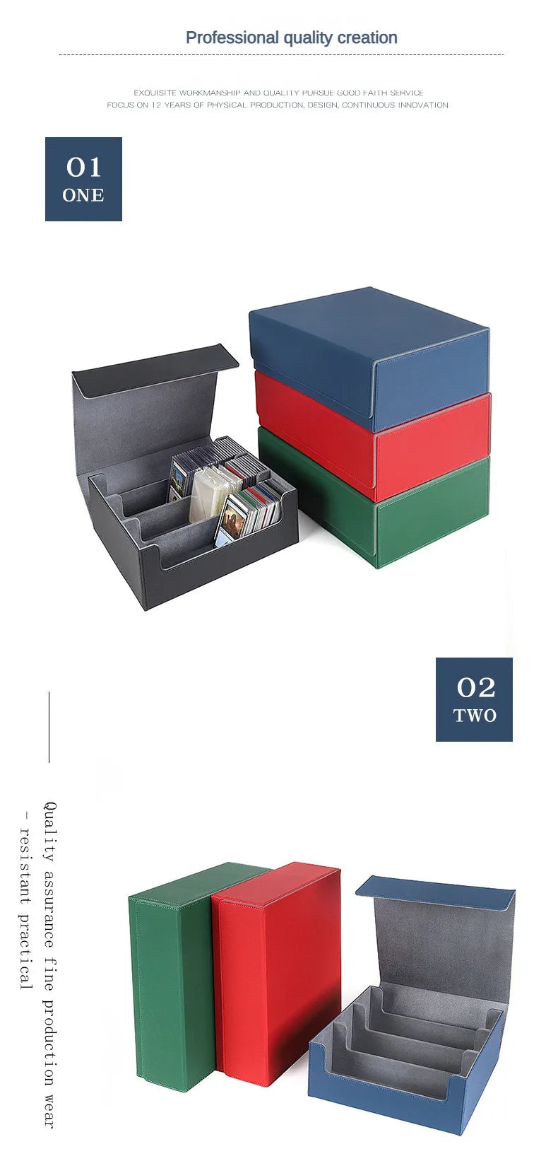 **** Storage Box for 1800+ Trading Cards PU Leather Magnetic Closure Case