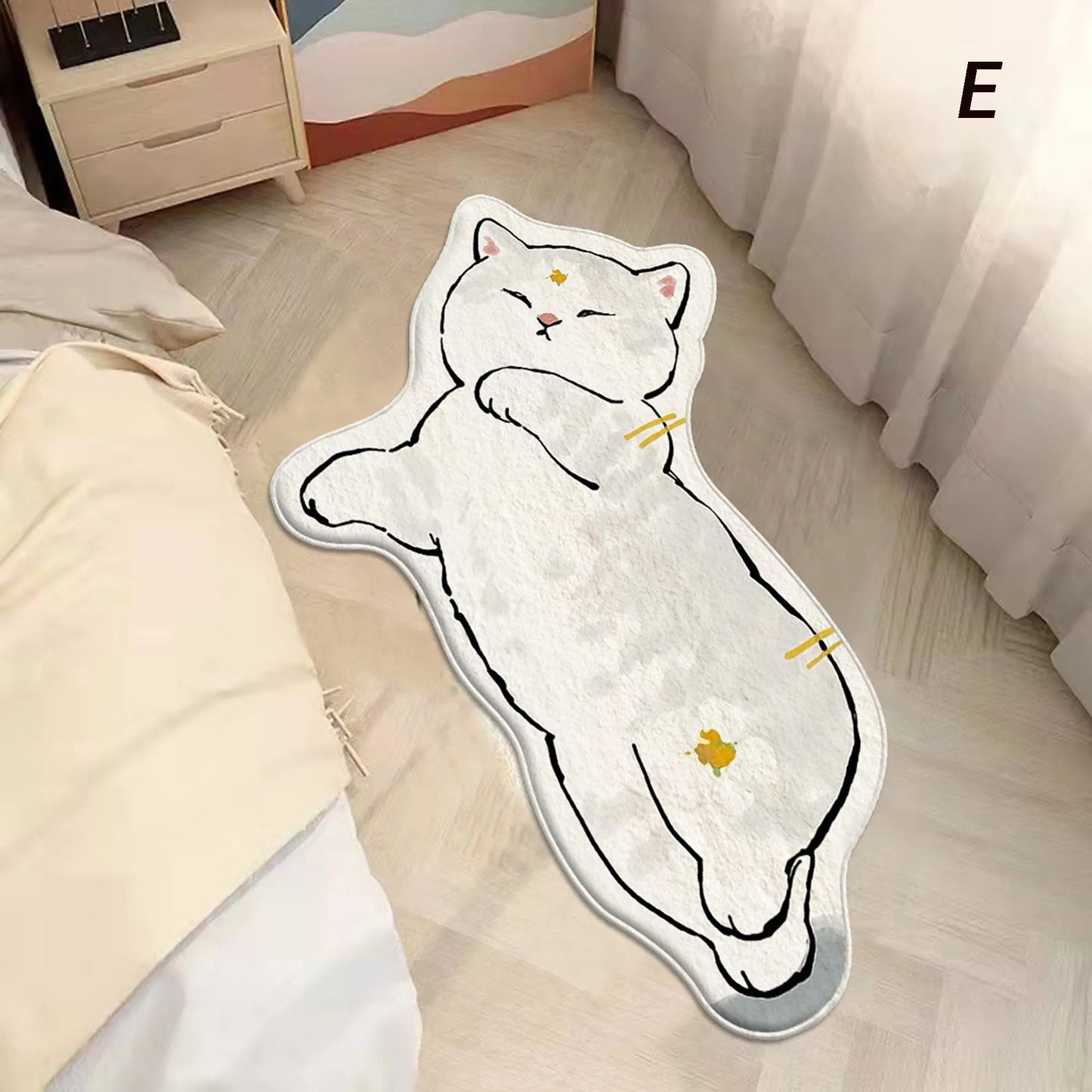 ### Cute Cat Rug Anti-Slip Soft Flannel Carpet for Kids Room Living Room