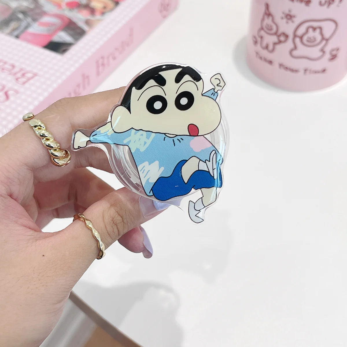 Anime Crayon Shin-Chan Couple Phone Case Magnetic Holder Wireless Stand Gifts