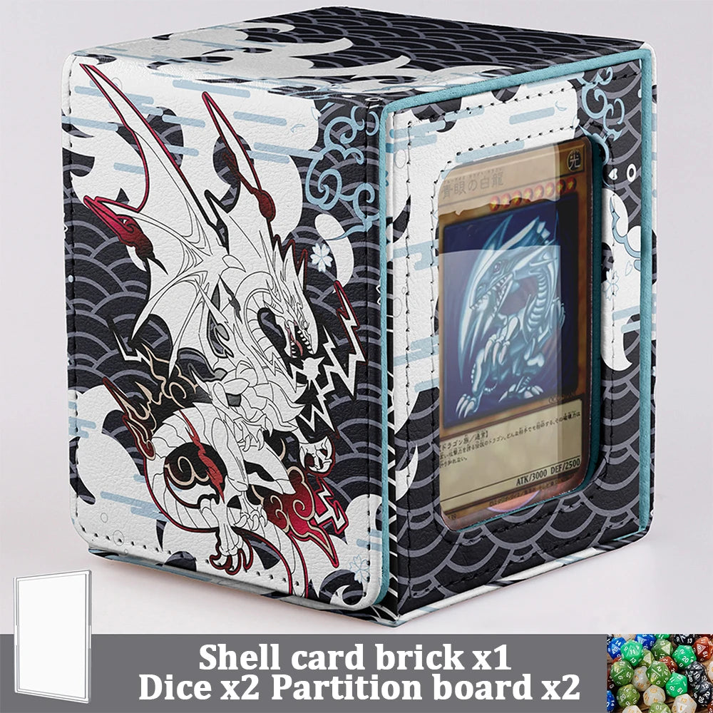 Sunlit Plains White Leather Commander Deck Box – Fits 100+ Sleeved MTG / TCG Cards