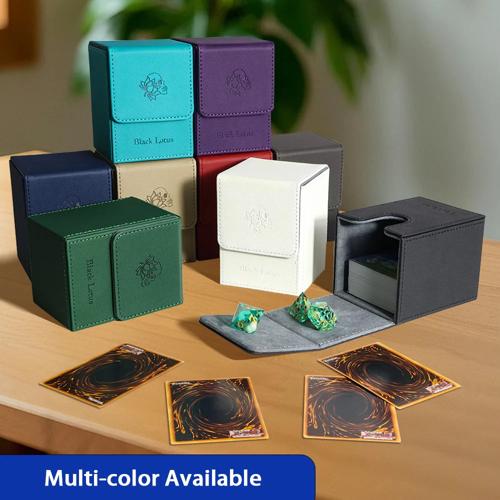 PU Leather Magnetic Deck Box – Fits 100+ Sleeved Cards for MTG/PTCG