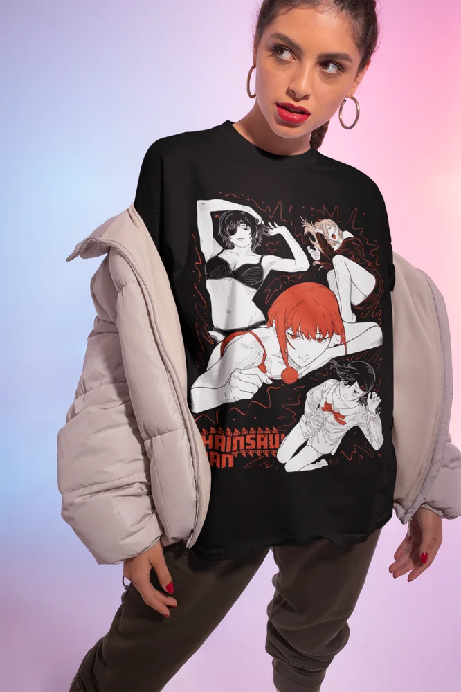 Chainsaw Man Girls Tee – Makima, Power, Kobeni & Reze Graphic T-Shirt (2025 Edition)