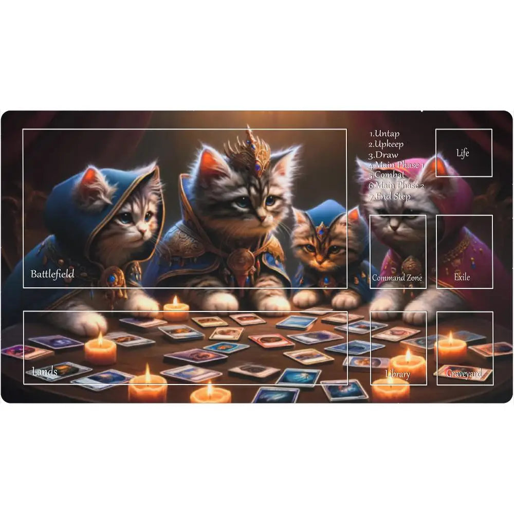 Cat Gaming Mouse Pad Playmat for MTG TCG CCG Card Battles Deskpad