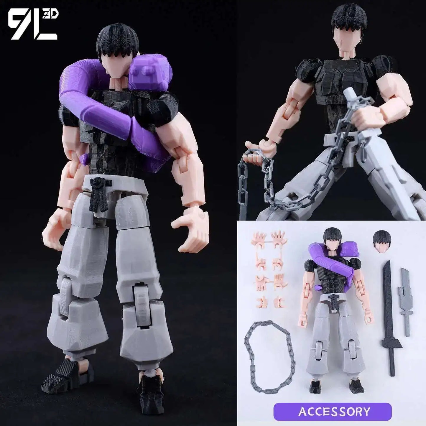 9L3D Toji Custom Pose Figure – 5.5-Inch Jujutsu Kaisen Action Model