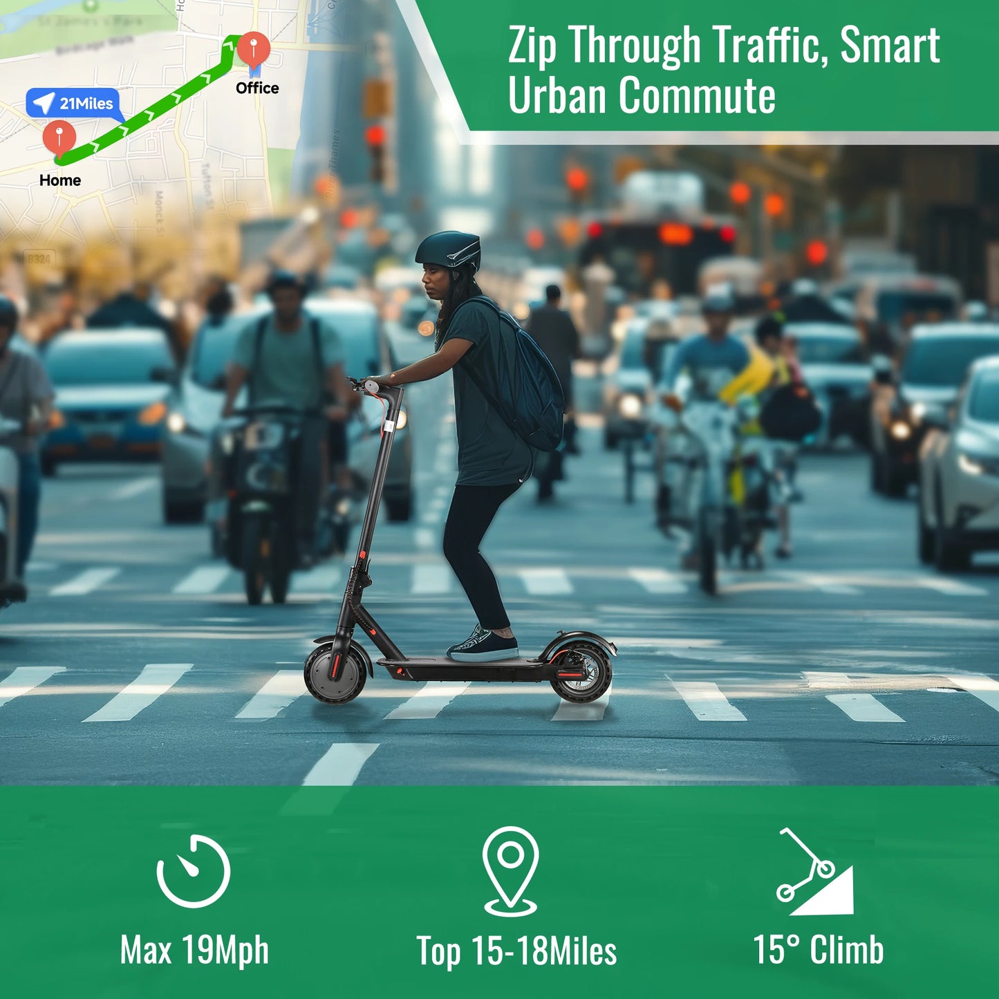 SUNNIGOO N7PRO Adult Electric Scooter 350W 30KM/H 36V Folding 8.5" E-Scooter with Smart App