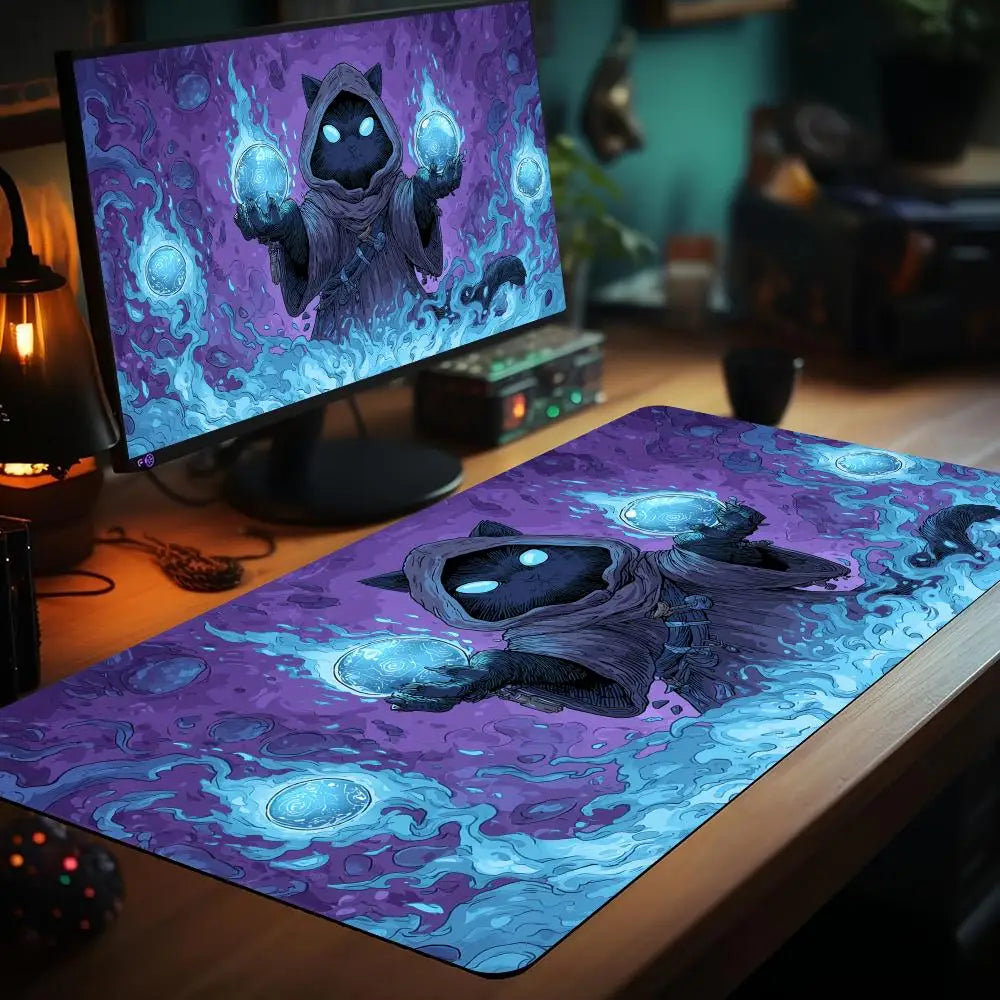 Magic Card Playmat Purple Cat Gaming Mat MTG TCG Commander Battle