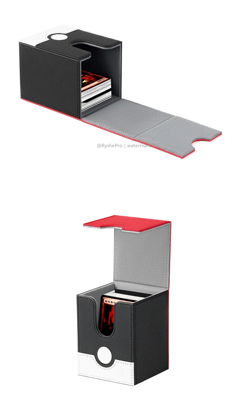 Pokémon-Inspired Leather Card Deck Box – Holds 100+ Sleeved Cards