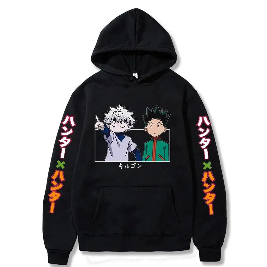 Hunter x Hunter Gon & Killua Hoodie – Japanese Text Harajuku Streetwear (Unisex)