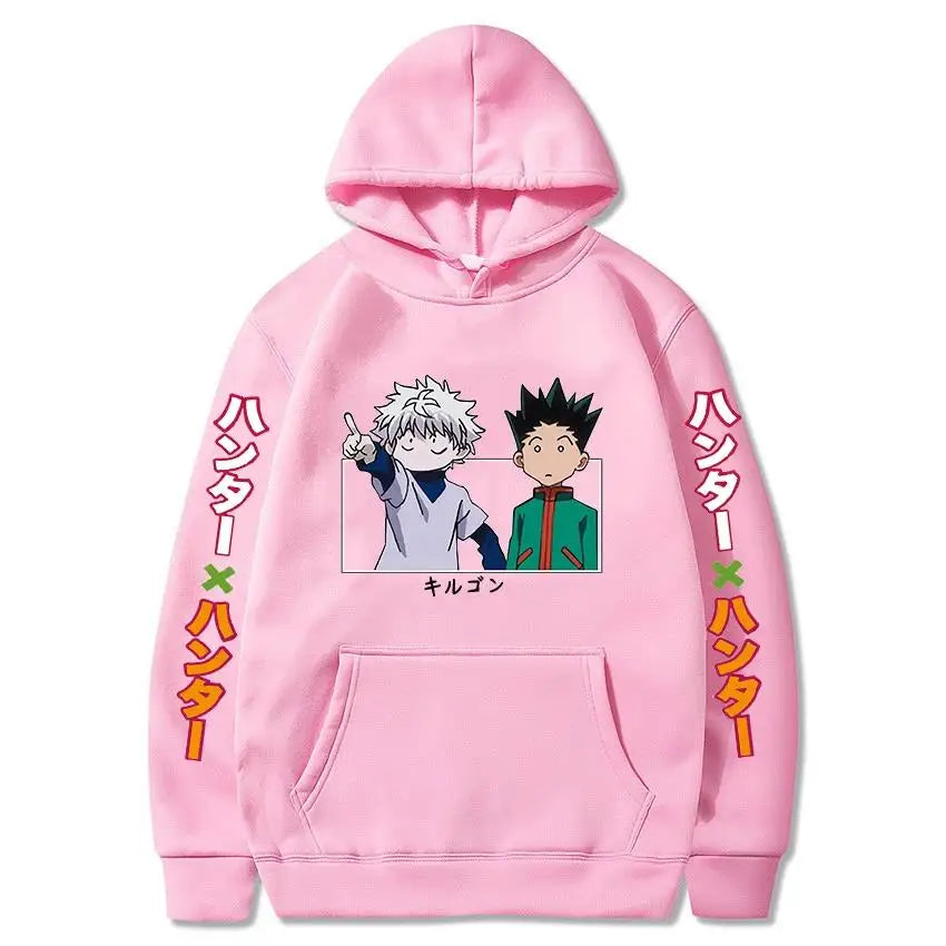 Hunter x Hunter Gon & Killua Hoodie – Japanese Text Harajuku Streetwear (Unisex)