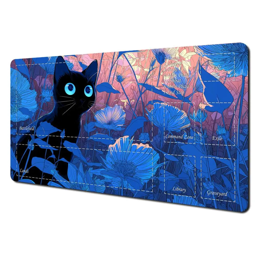Cute Cat Kawaii Magic Playmat Gaming Mat for Card Battle 60x35cm