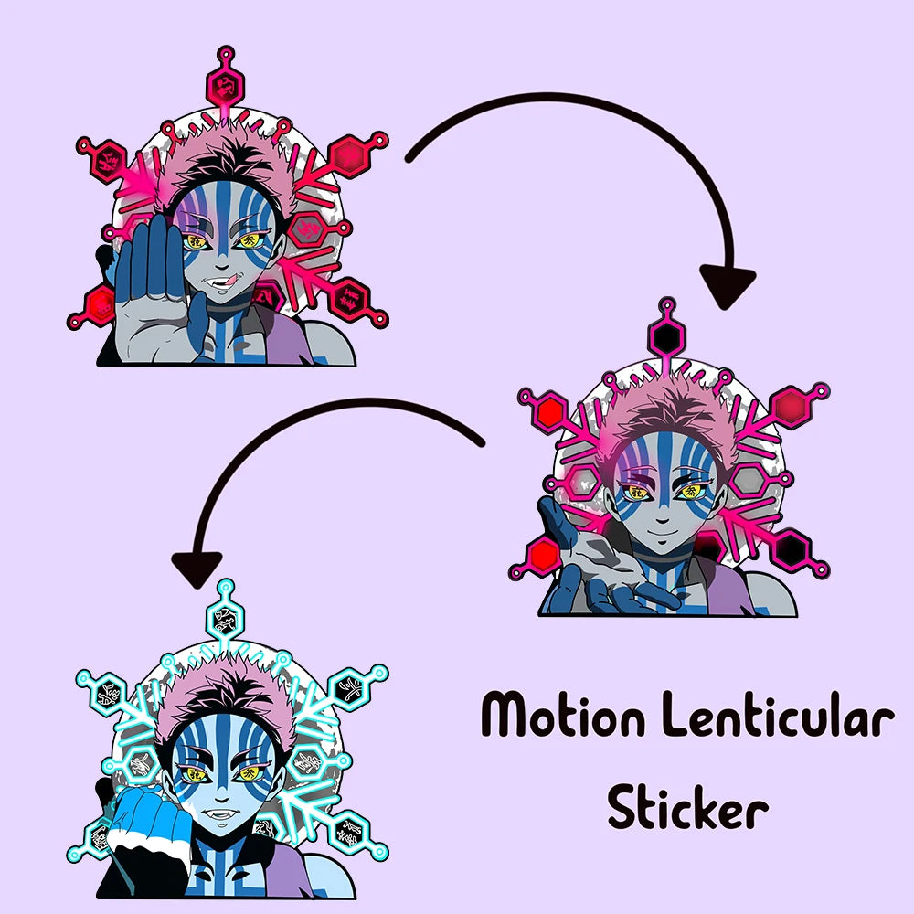Akaza 3D Motion Sticker – Demon Slayer Anime Decal