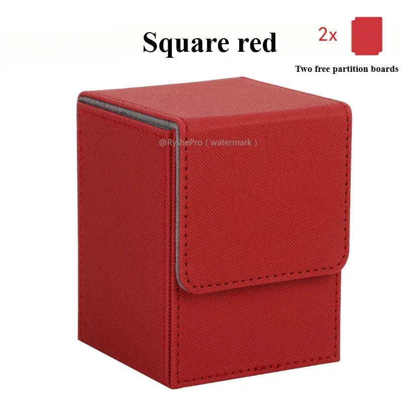 Vertical PU Leather Card Deck Box – Fits 100+ Sleeved Cards with 2 Dividers