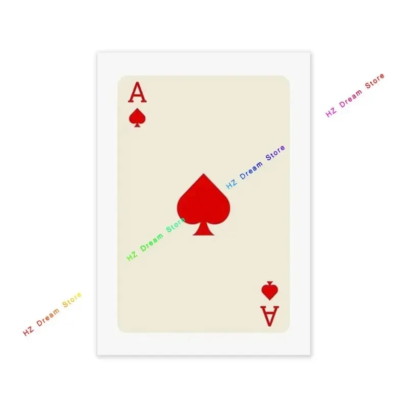 Trendy Retro Colorful Ace Card Lucky You Canvas Wall Art Print