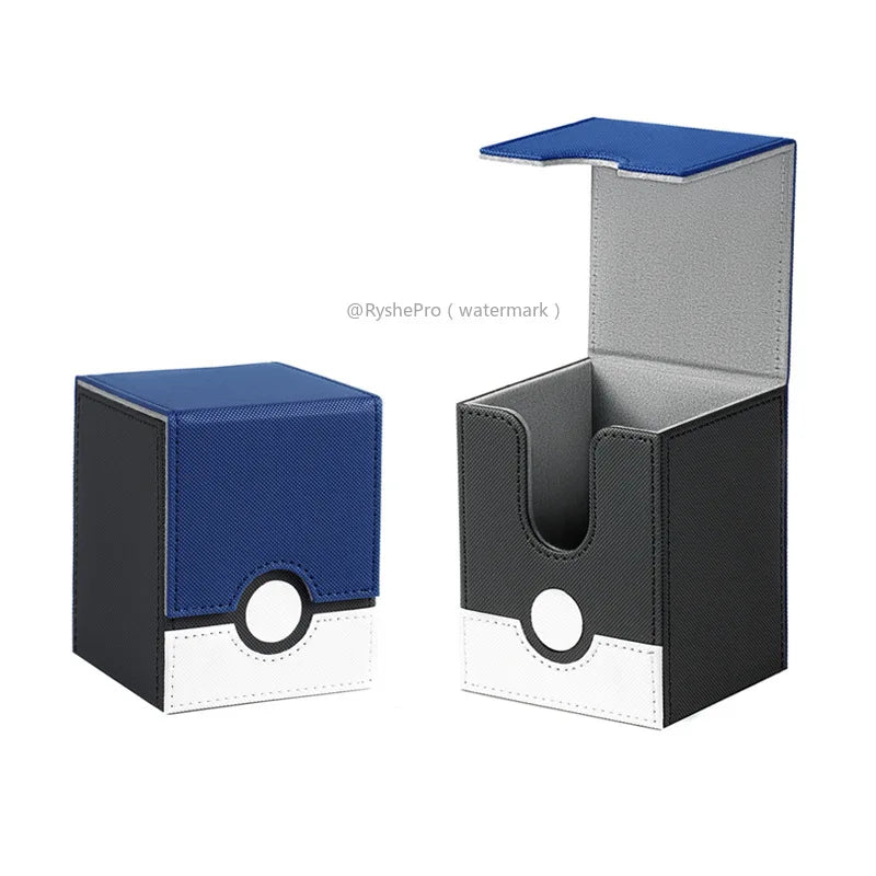 Pokémon-Inspired Leather Card Deck Box – Holds 100+ Sleeved Cards