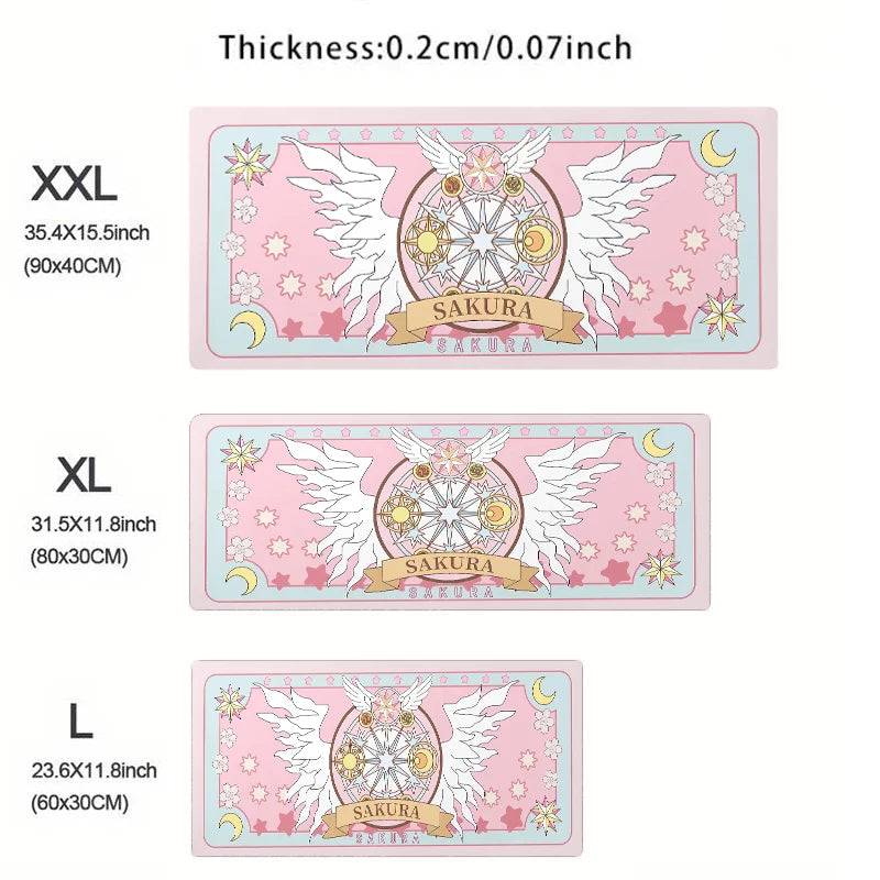 XXL Sakura Card Anime Mousepad Large Gaming Keyboard Mouse Pad Desk Mat