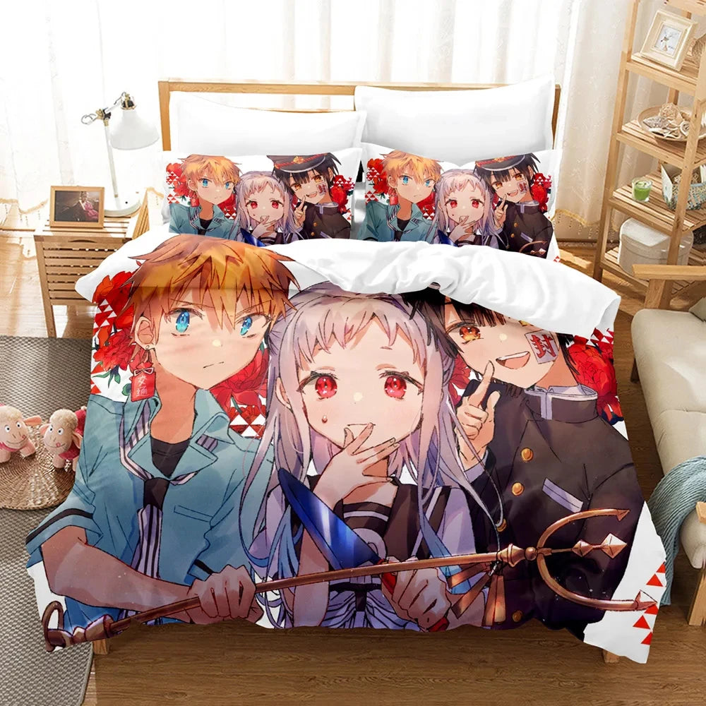 Sugar Realm 3D Anime Bedding Set – Toilet-Bound Hanako-kun Candy Wonderland