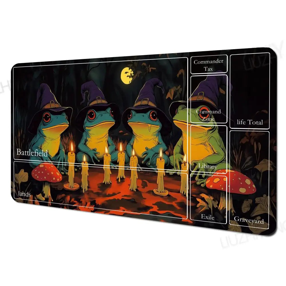 Frog Wizard Mouse Pad Magic Zones Game Mat for MTG TCG Card Battle
