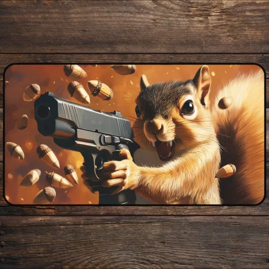 Squirrel Gun Playmat for MTG Fans Funny Anime Desk Mat Magic Card Games
