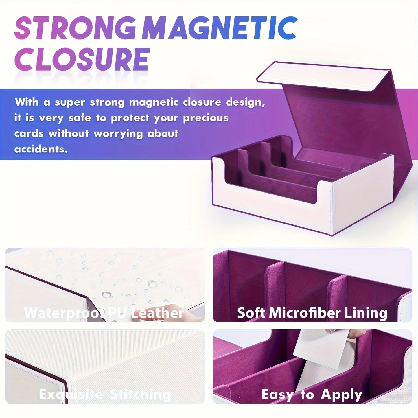 PU Leather Trading Card Storage Box – Holds 1800+ Cards