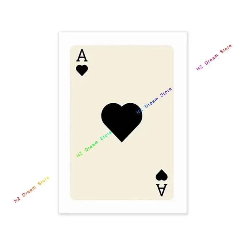Trendy Retro Colorful Ace Card Lucky You Canvas Wall Art Print