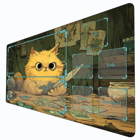 **** Cartoon-Style Cat Magic Playmat Gaming Mat 60x35cm TCG Desk Mat