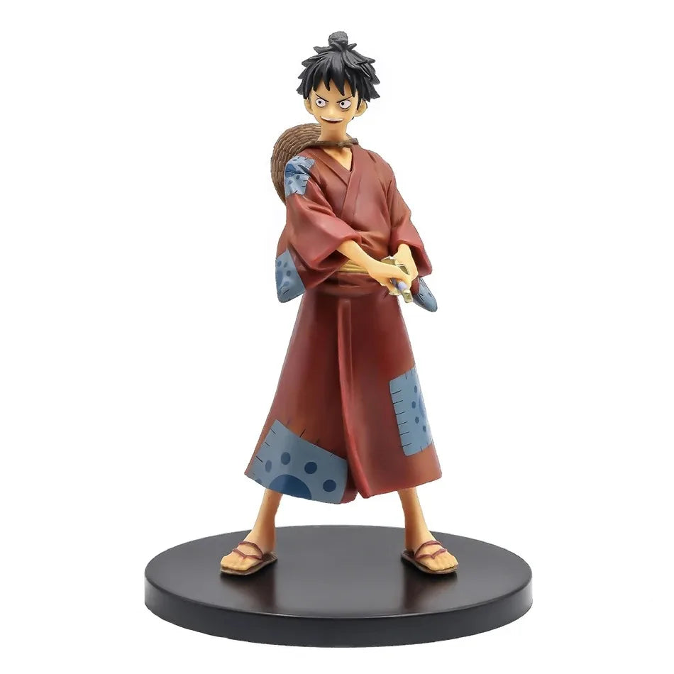 18CM One Piece Luffy Zoro Three-Blade PVC Action Figure Model Collectible