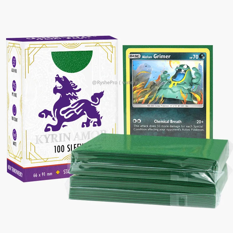 RyshePro Premium Card Sleeves (100pcs) 66x91mm Standard Size TCG MTG Pokemon